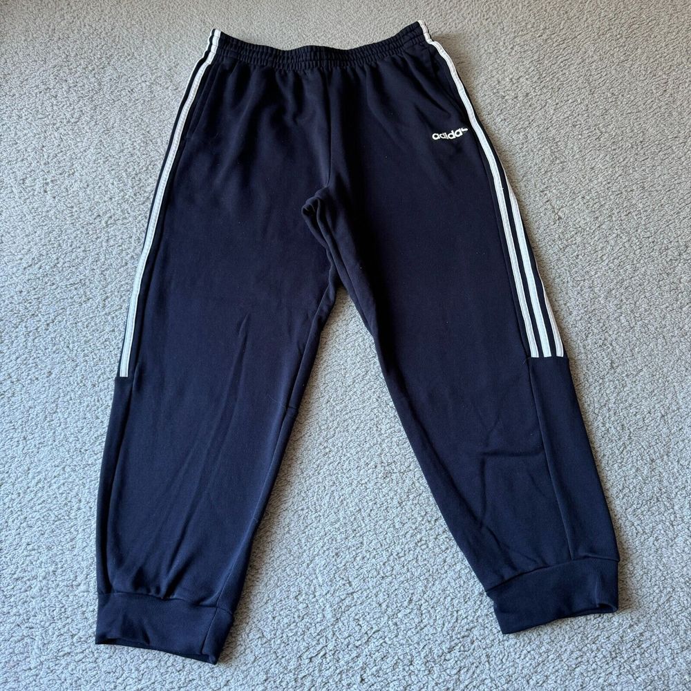 Adidas Pants Mens Extra‎ Large Blue Climalite Joggers Tapered Train French Terry